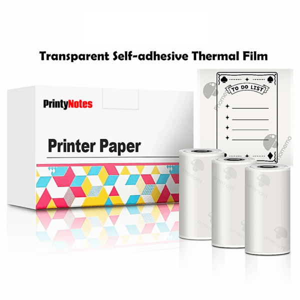 3X Rolls Self-adhesive Transparent Thermal Paper